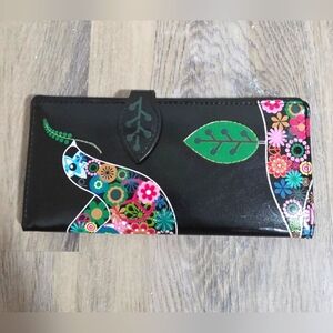 Shag Wear Floral Black Wallet